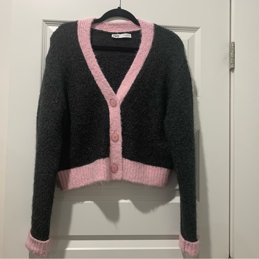 Zara Gray/Pink cardigan (popular item)